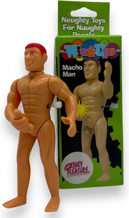 Wind-Up Macho Man – Het Ultieme Cadeau voor een Lachbui