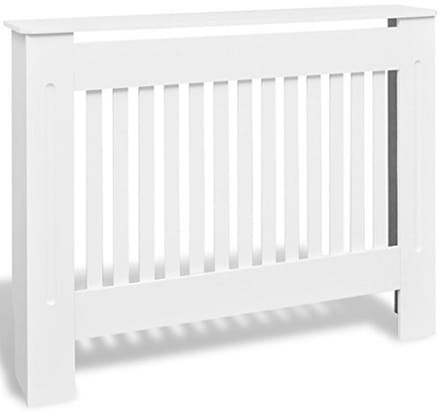 MDF Radiatorbekleding met Opbergruimte - Wit - 112x19x81cm