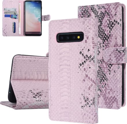 UNIQ Accessory Roze Slangenleer hoesje voor Galaxy S10 - Book Case