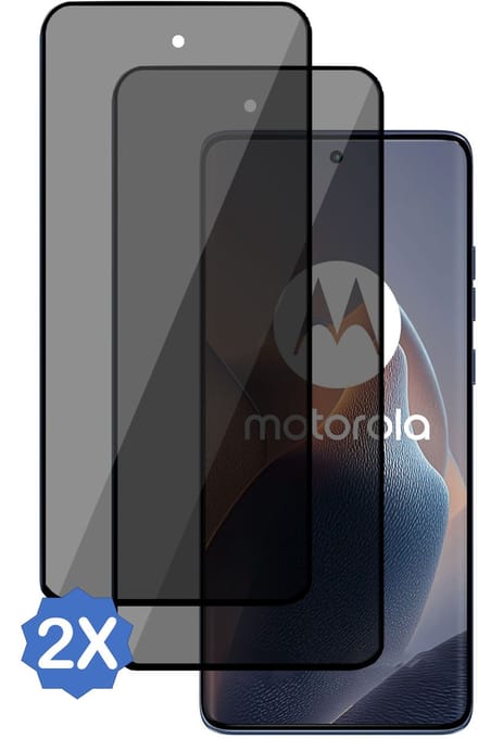 2x TechNow Privé Screenprotector geschikt voor Motorola Edge 60 Pro Screenprotector - Privacy Beschermglas - Rounded - Privacy Proteqt+