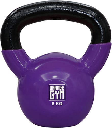 Orange Gym, Vinyl Kettlebell – 6KG, russische kettlebell, neoprene coating