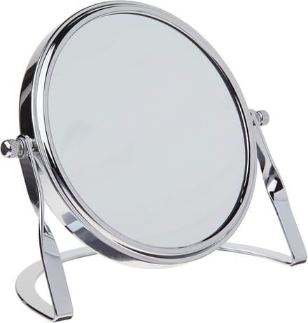 Dubbelzijdige Make-up Spiegel Tafelmodel 5x en 1x Vergroting - Verchroomd