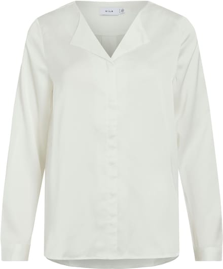 VILA - VIELLETTE V-NECK L/S SATIN SHIRT - NOOS - Dames - Blouses