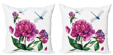 ABAKUHAUS Bloemenkussenhoezen Set – 2×40×40 cm – Dubbelzijdig – Multicolor