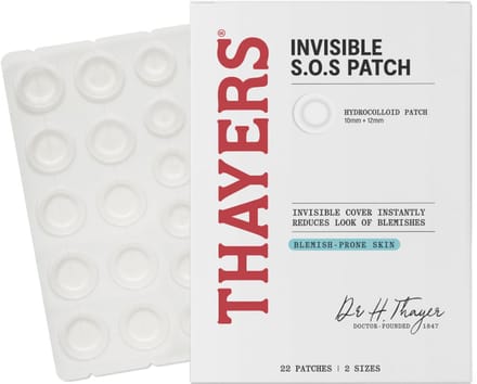 THAYERS - Acne Patches – Onzichtbare Hydrocolloid Pleister – 22 Stuks – Tegen Puistjes – Ultra-Dun & Effectief