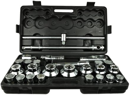 GEKO Dopsleutelset - 6-punts - Chroom Vanadium - 21-65 mm - 26-delig