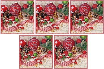 Ambiente Kerstservetten - 100x - rood - 33 x 33 cm - 3 laags - kerstsfeer - kerstdecoratie