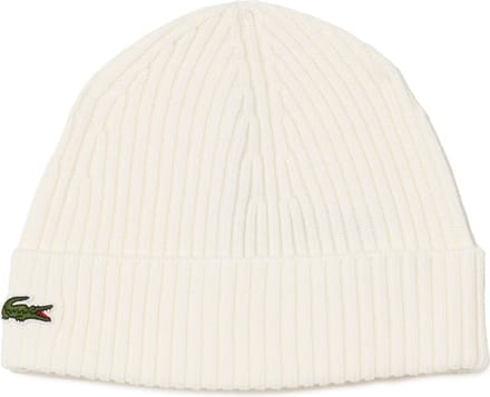 Lacoste muts wol - unisex gebreide muts - offwhite
