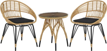 PELLARO - Bistroset voor 2 - Natuurlijk - PE rotan