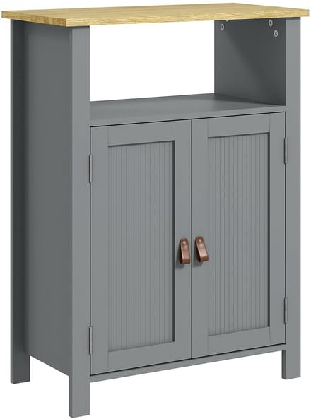 Kleankin Badkamerkastje - Hout - 60x30x80,5cm - Grijs