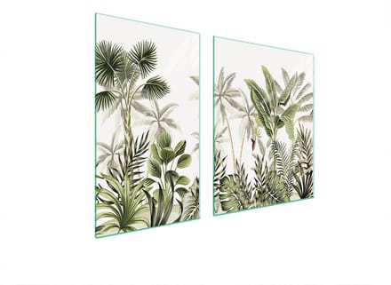 TMK ArtDeko - Snijplank - 100x52 cm - Gehard Glas - Motief: Bladeren