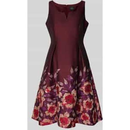 Knielange cocktailjurk met V-hals