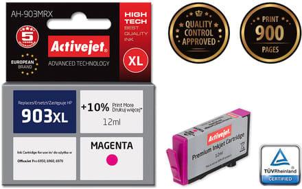 Activejet AH-903MRX inkt (vervanging HP 903XL T6M07AE; Premium; 12 ml; rood)