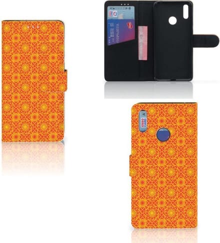 Huawei Y7 (2019) Telefoon Hoesje Batik Oranje