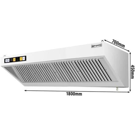 GGM Gastro Wandhaube mit Motor - 1800mm - Regler, Filter & Lampe