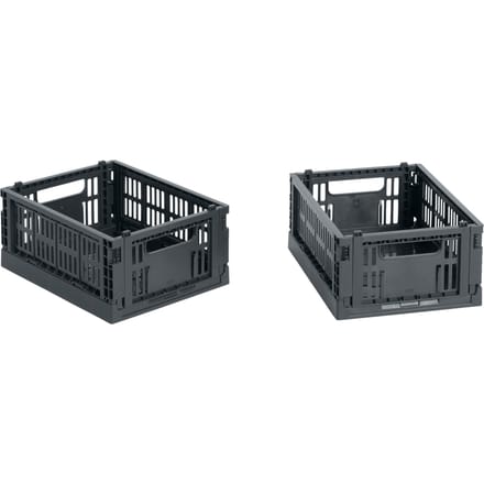 HAY Colour Crate Mini set van 2 - HAYCrateCharcoal