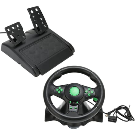 PC Racing Stuurwiel Game Stuurwiel 180 Graden Auto Racing Stuurwiel met Pedaal voor Racegame black