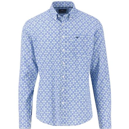 Fynch-Hatton Overhemd Abstract Fantasy Pattern Strong Blue / male