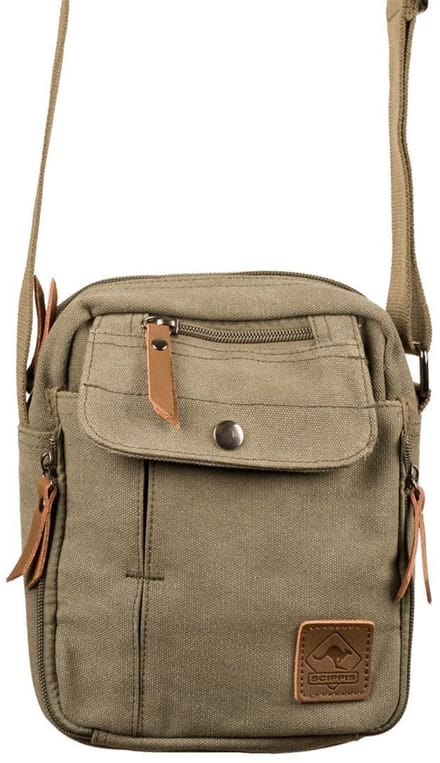 Scippis Port Arthur Tas – Robuuste Canvas Schoudertas met Lederen Accenten