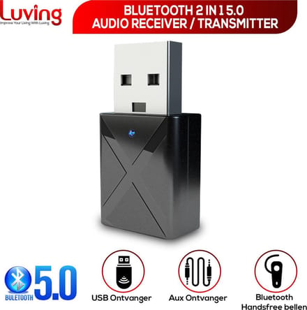 Luving™ - M138 - 2 in 1 USB Bluetooth Zender & Ontvanger - Wireless Transmitter & Receiver - Handsfree Bellen - Audio Adapter