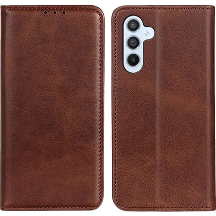CaseBody Samsung S24 / S25 Real Leather Wallet Hoesje Bruin