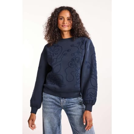 DIDI Dames Sweater Happiness Blue Mystara cord embro maat 46