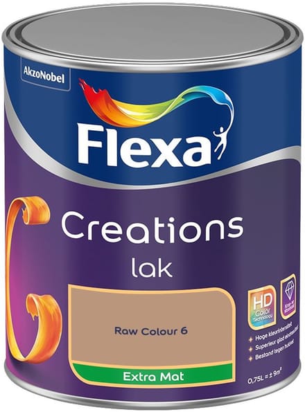 Flexa - Creations Lak Extra Mat - Raw Colour 6 - Mengverf - 750 Ml