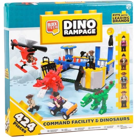 Block Tech Dino Rampage Command Facility & Dinosaurs – 424 st