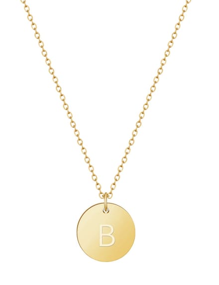 good.designs Ketting 18 K verguld met lettermunt B