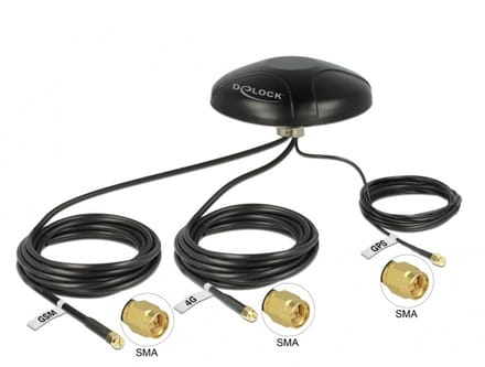 Multiband lte umts gsm GPS antenne 3 x sma mannelijke omnidirectionele dakbevestiging zwarte buiten