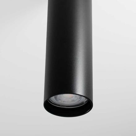2x Canopus nero m by LUSENZ - Cilindervormige opbouwspot in met mat zwarte coating