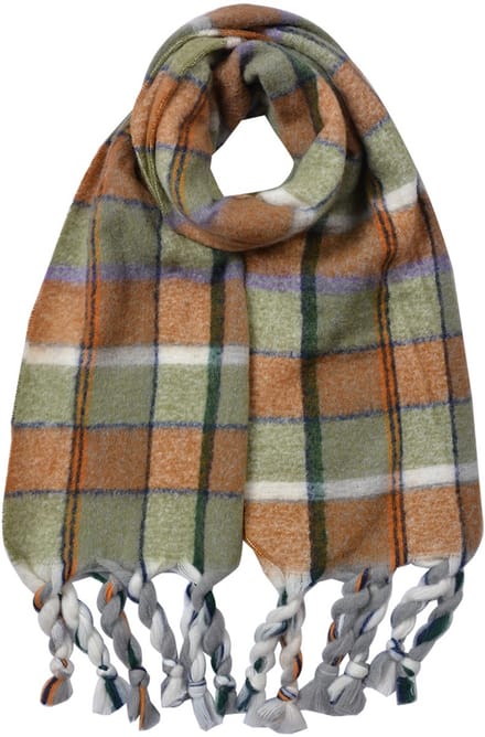 Clayre & Eef Wintersjaal Dames 50x200 cm Groen Synthetisch