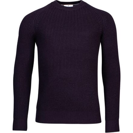 Thomas Maine Trui Crew Neck Half Cardigan Stitch Navy / male