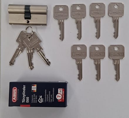 Cilinderslot Abus, inclusief 10 sleutels SKG ** ( profielcilinder)