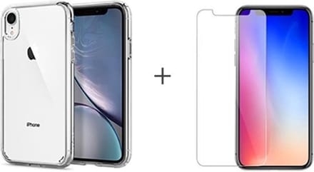 iPhone XR Hoesje met Gratis Tempered Glass Screenprotector - Transparant