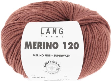 Lang Yarns Merino 120 - 187 terracotta - Merinowol Garen