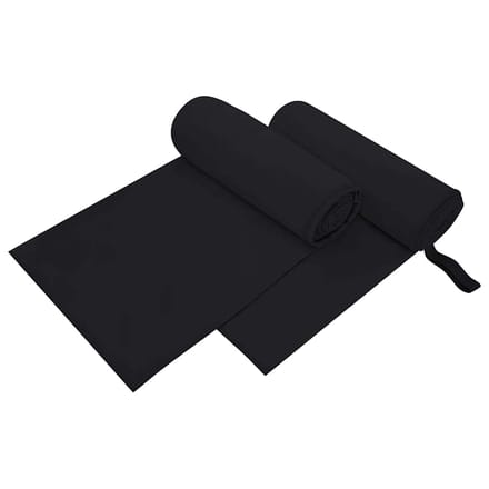vidaXL - Sporthanddoeken - 2 - st - Zwart - 200 - x - 100 - cm - Polyester - en - polyamide