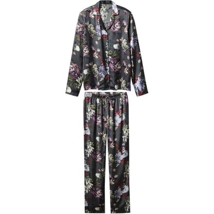 ESMARA Satijnen dames pyjama (Bloemen, S (36/38))