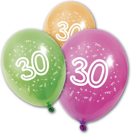 HOBI - 8 30 jaar verjaardag ballonnen