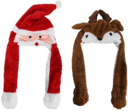 Svenska Living kerstmuts speelgoed rendier kerstman bewegend 30cm rood.