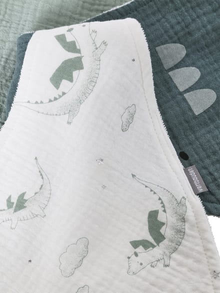 Vertbaudet Set met 3 slabbetjes van katoengaas