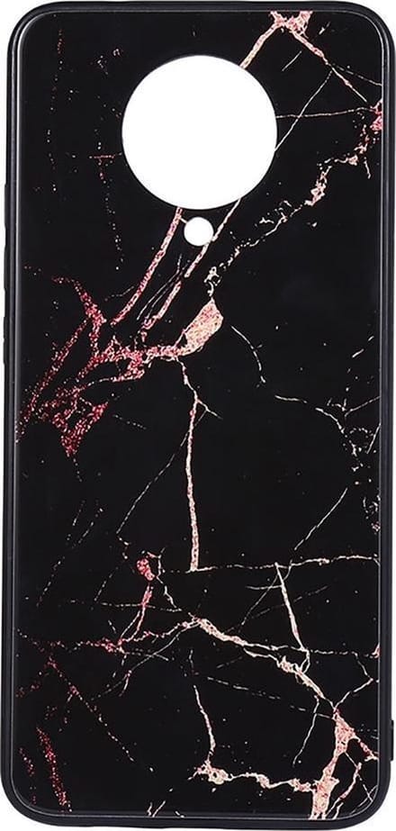 Shop4 - Poco F2 Pro Hoesje - Harde Back Case Marmer Zwart