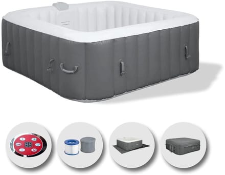 Thuys – Opblaas Jacuzzi – Jacuzzi – Lazy Z Spa – 145cm x 145cm x 65cm – Grijs