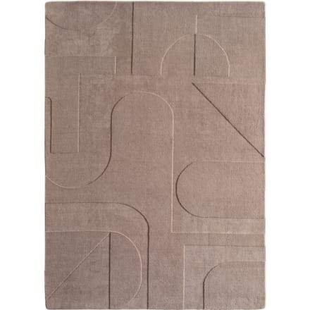 Japandi Vloerkleed - Hoogpolig - Scandinavisch Design - 3D-Effect - Beige- 80x150 CM