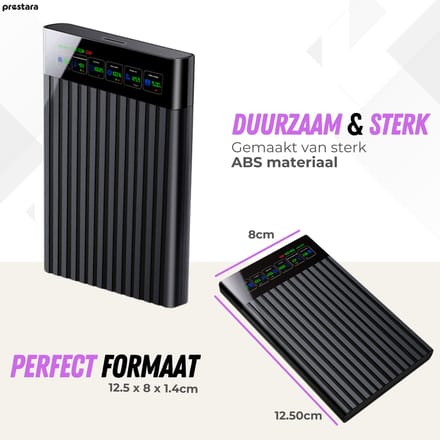 Prestara Harde Schijf Behuizing – USB 3.0 – 2,5 inch – Snelle Dataoverdracht – Zwart