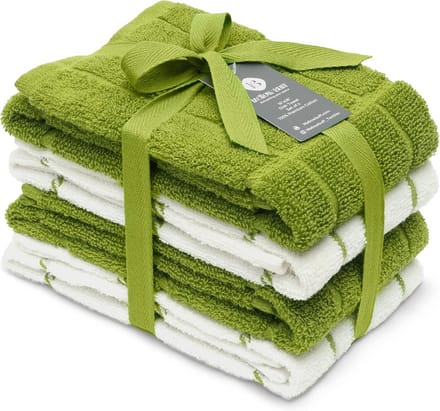 Set van 4 super absorberende vaatdoeken van 100% katoen - 40,6 x 61 cm - Groen