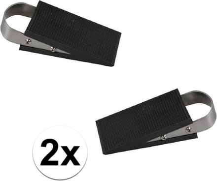 *** 2x Deurstopper - 5 x 12,5 Cm - Rvs - Deuropener - van Heble® ***