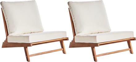 MICCIANO - Tuinstoel set van 2 - Gebroken wit - Acaciahout