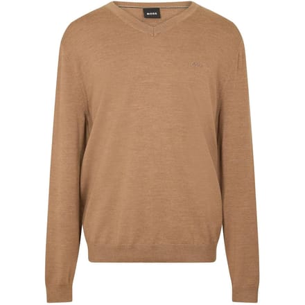 Boss Heren Batisse V Hals Sweater Top (Medium Beige)