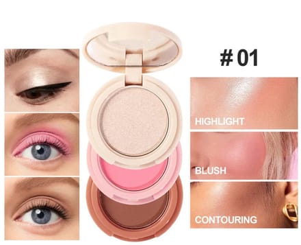 3in1 Palette 01 - Highlight Blush Contour - 6g